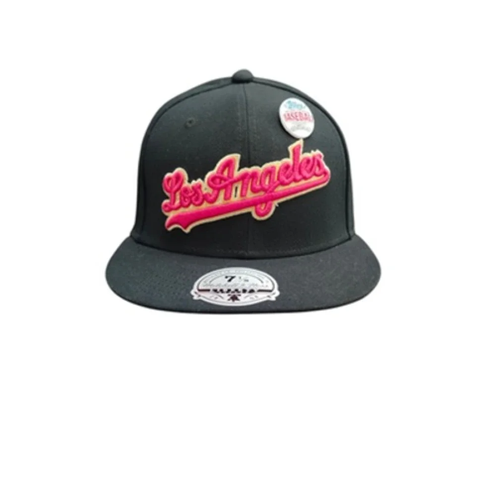 Los Angeles Dodgers Hat Cap Fitted Mens 7 1/8 MLB Baseball Topps 50 Years Script